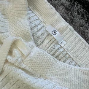 Brand New White/Cream Knitted Pants Women's Size S